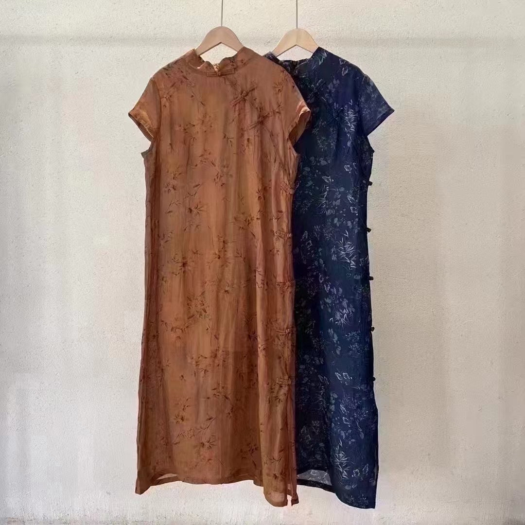 Femme Floral Print Lang Maxi Kjole Stilla