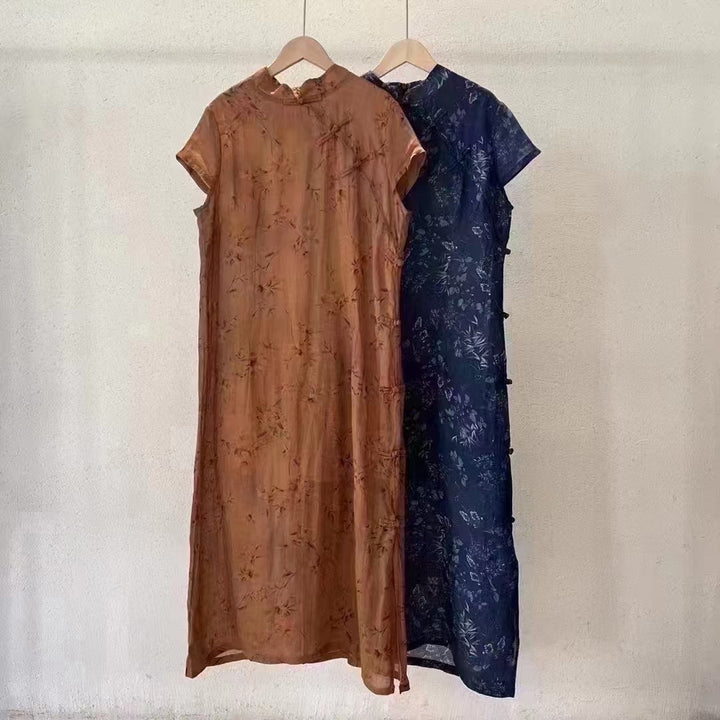 Femme Floral Print Lang Maxi Kjole Stilla