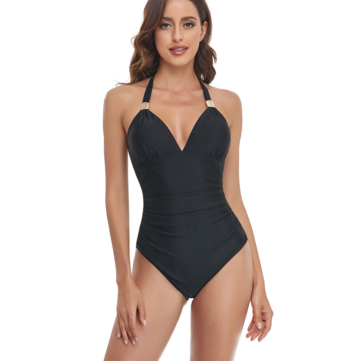 Femme Plunge Neck Leopardmønster Én-delt Badedragt Stilla