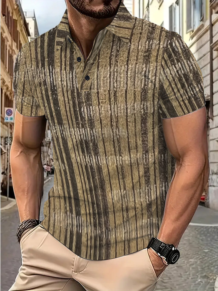 Herrer polo shirt med moderne stribemønster Stilla