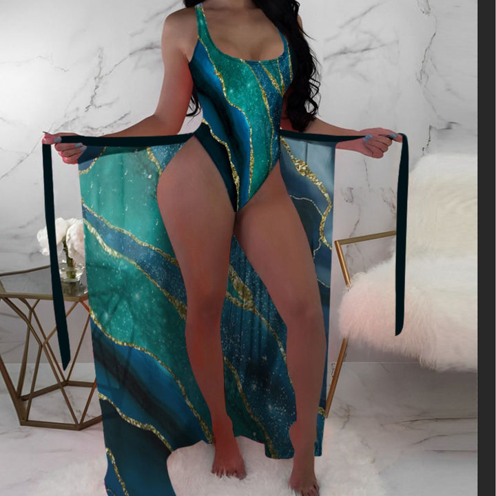 Dame heldragt med flydende kimono-overlay Stilla