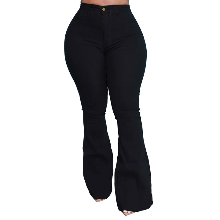 Dame High-Waist Bootcut Jeans i figurformende design med høj komfort og elastisk talje Stilla