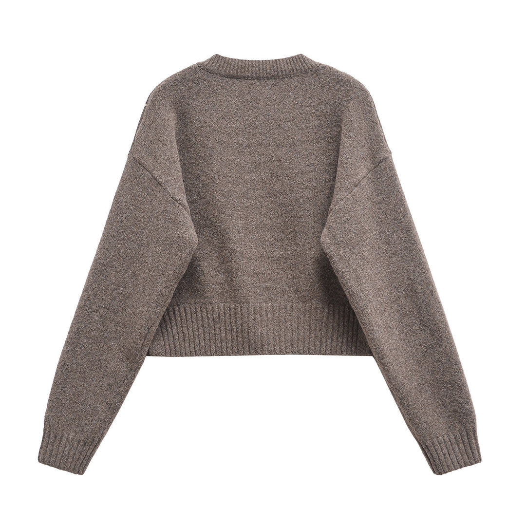 Femme Cozy Cropped Cardigan med knaplukning Stilla