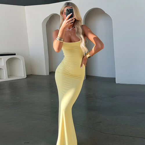 Dame Slim-Fit Spaghetti-Rem Maxi-Kjole Stilla
