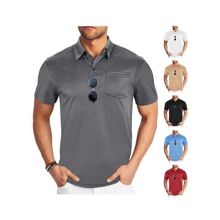 Herrer Polo-Shirt med åndbar struktur og praktisk brystlomme Stilla