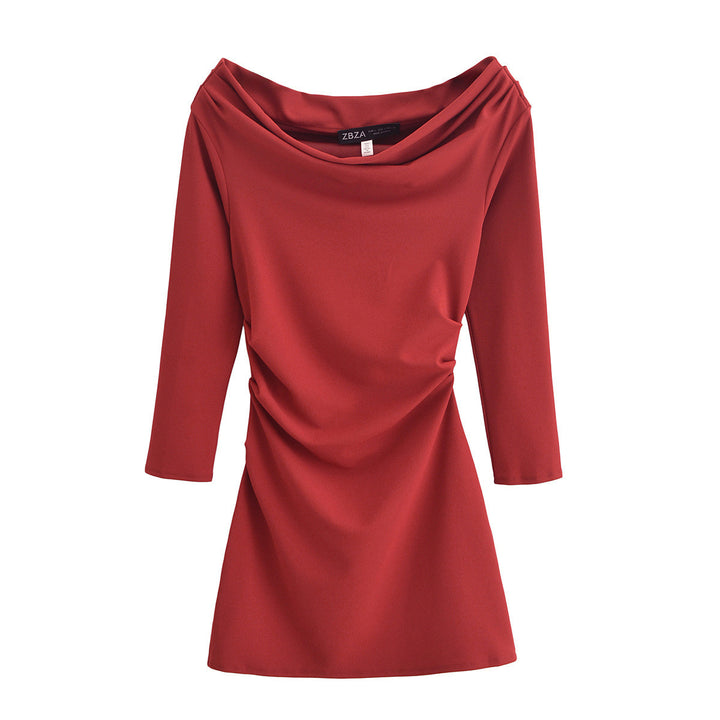Femme Off-Shoulder Bodycon Kjole med Draperet Udsnit Stilla