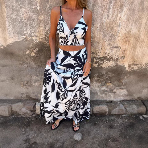 Damer Bohemian Floral To-delt Maxi-Sæt Stilla