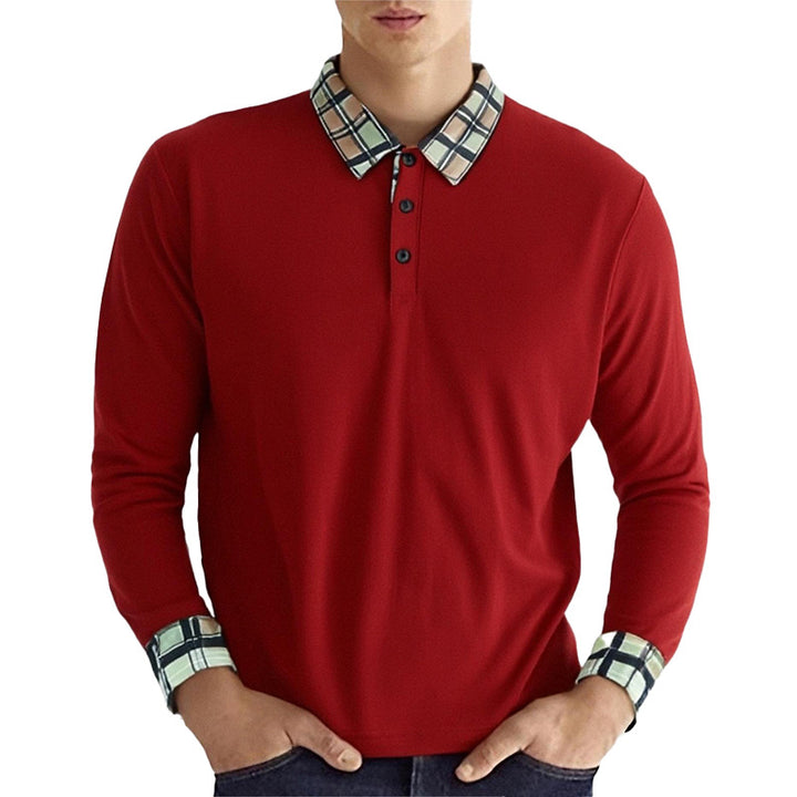 Herre Langærmet Poloshirt med stribet Krave Stilla