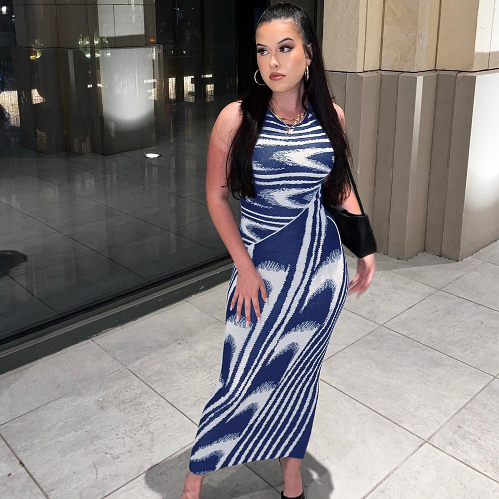 Stilla | Chic Trykt Slim-Fit Bodycon Kjole