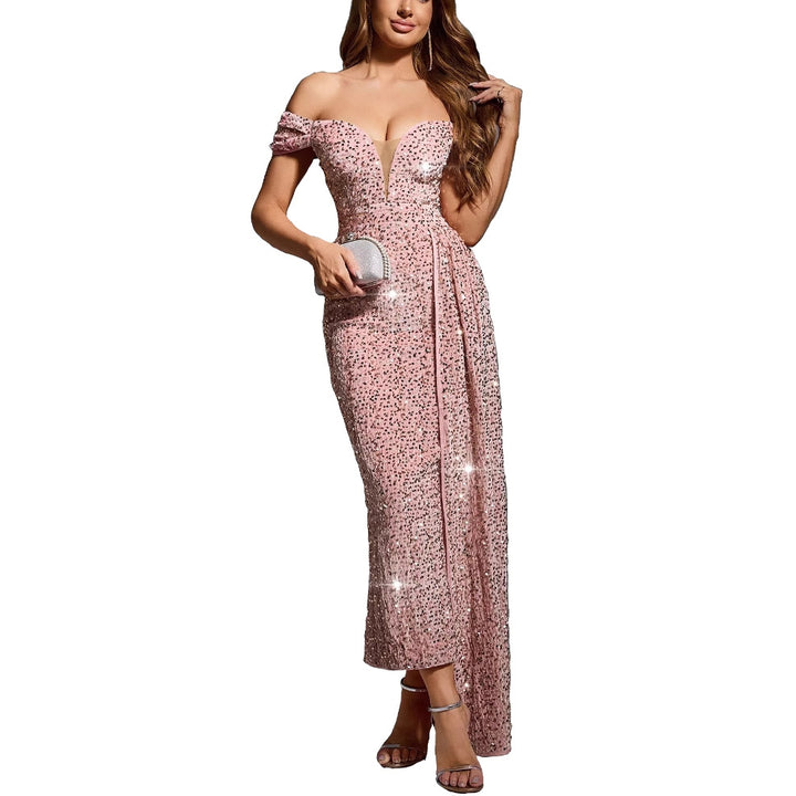 Kvinder Off-Shoulder Pailletter Aftenkjole Stilla