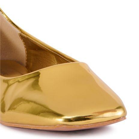 Femme Elegant Metallisk Ankelsløjfe Ballerinas Stilla
