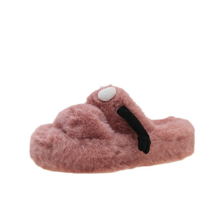 Dame plüsch-sandaler med dyremotiv og skridsikker sål Stilla