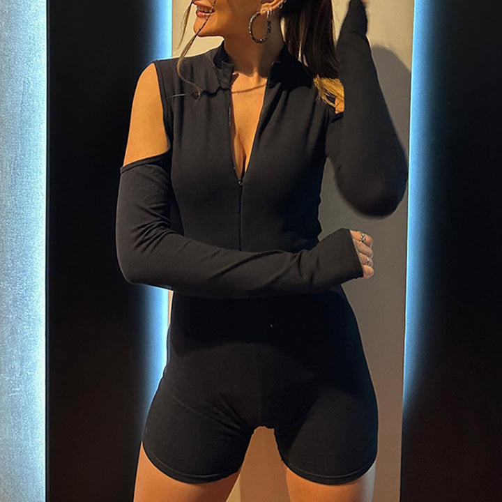 Damen Einteiler mit langem Arm und modischen Cut-Out-Details Skovae