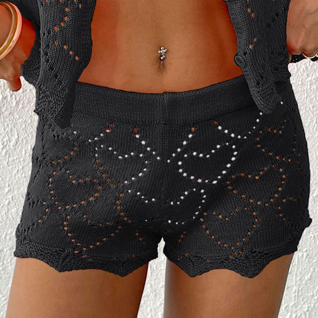 Damehæklede shorts med legende hjerte-design Stilla