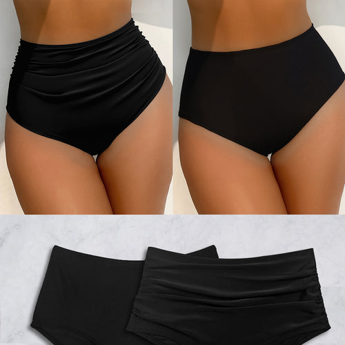 Damer højtaljede bikini-bukser med alsidigt rynkedelement og figurformende snit Skovae