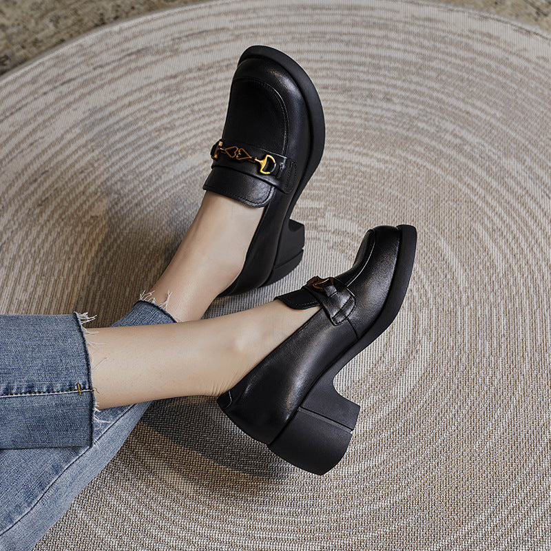 Dame Chunky Blokhæle Slipper med dekorativ accent Stilla