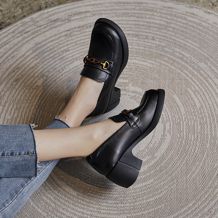 Dame Chunky Blokhæle Slipper med dekorativ accent Stilla