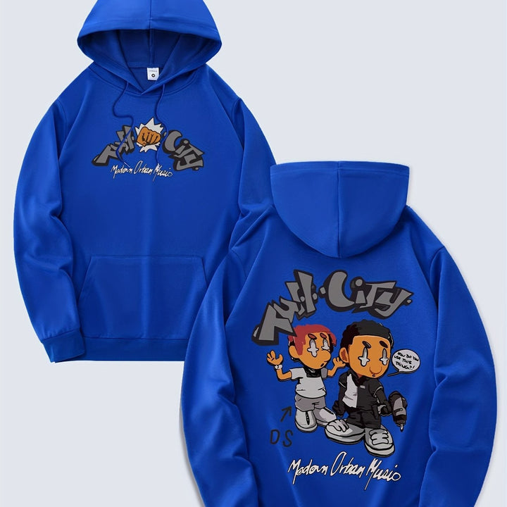 Kvinders hoodie med originalt tegneseriedesign og kunstnerisk tryk Skovae