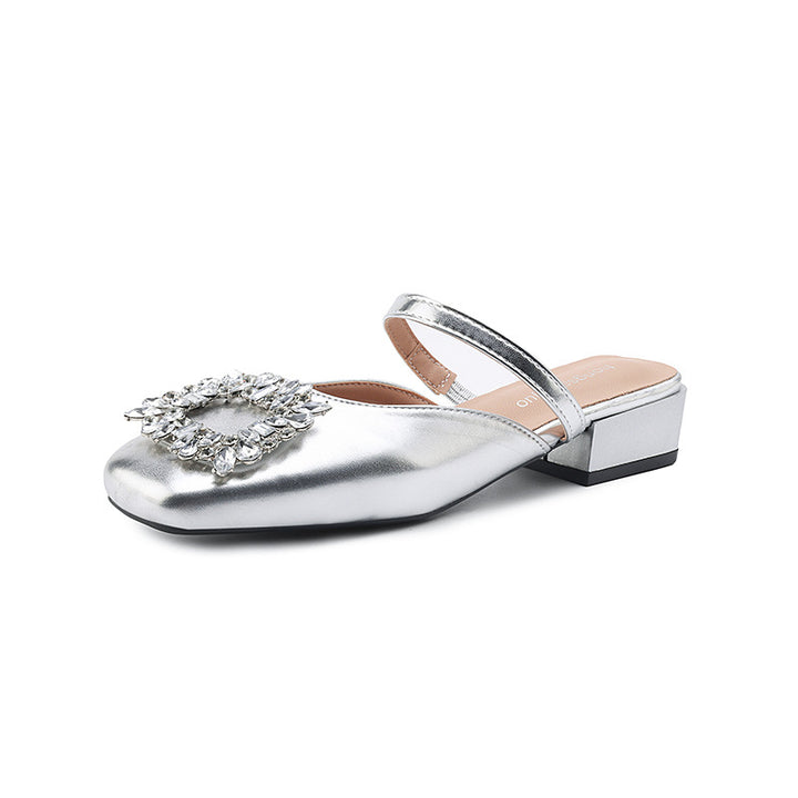 Dame Slip-On Slingback Mules med dekorativ ædelstenske accent Stilla