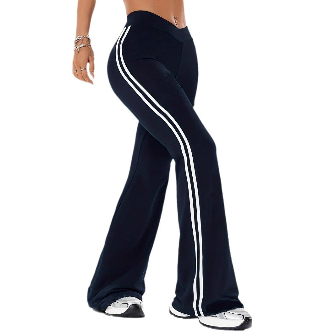 Dame Kvalitets Sports leggings med sidelæns striber Skovae