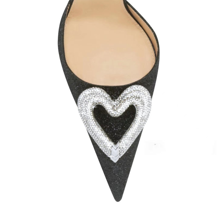 Femme Elegante Højhælede Slingback Sko med Strass Accent Stilla