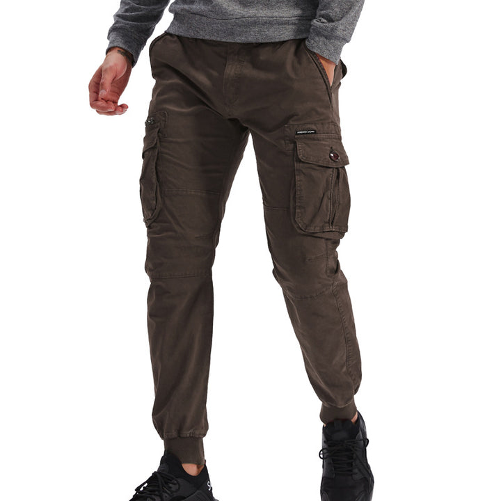 Herrer Utility Cargo-bukser med justerbare mansjetter Stilla