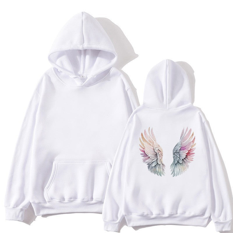 Kvinders hoodie med stilfuldt englevinge-design Skovae