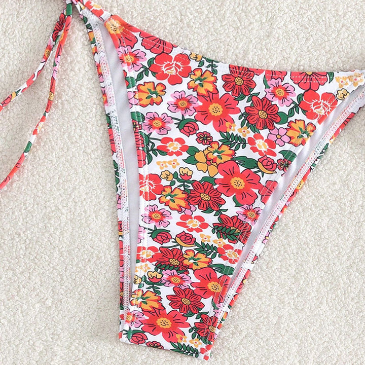 Dame blomsterprint justerbare bikini-sæt Stilla