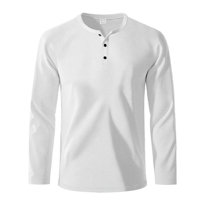 Herrer Langærmet Henley-shirt med struktureret overflade Stilla