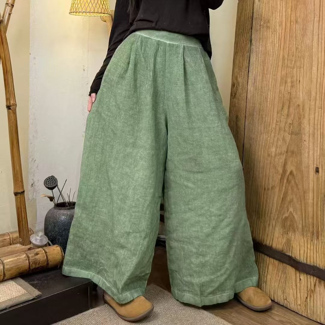 Dame Høj talje Relaxed Fit Linnedbukser Stilla
