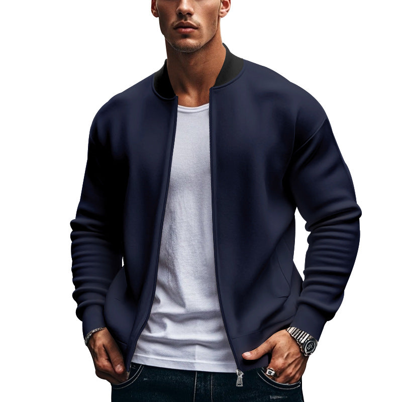 Herrer sportlig sweatshirtjakke i minimalistisk design med lynlås Stilla