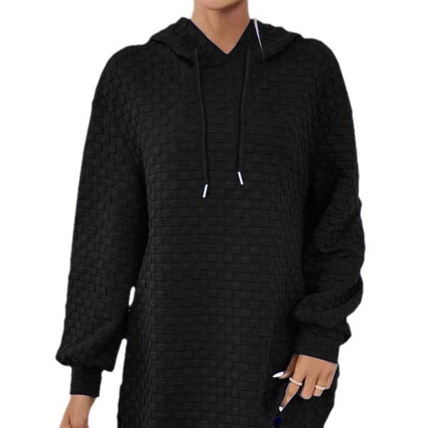 Dame hoodie-kjole med struktureret design og praktisk hætte stil Stilla