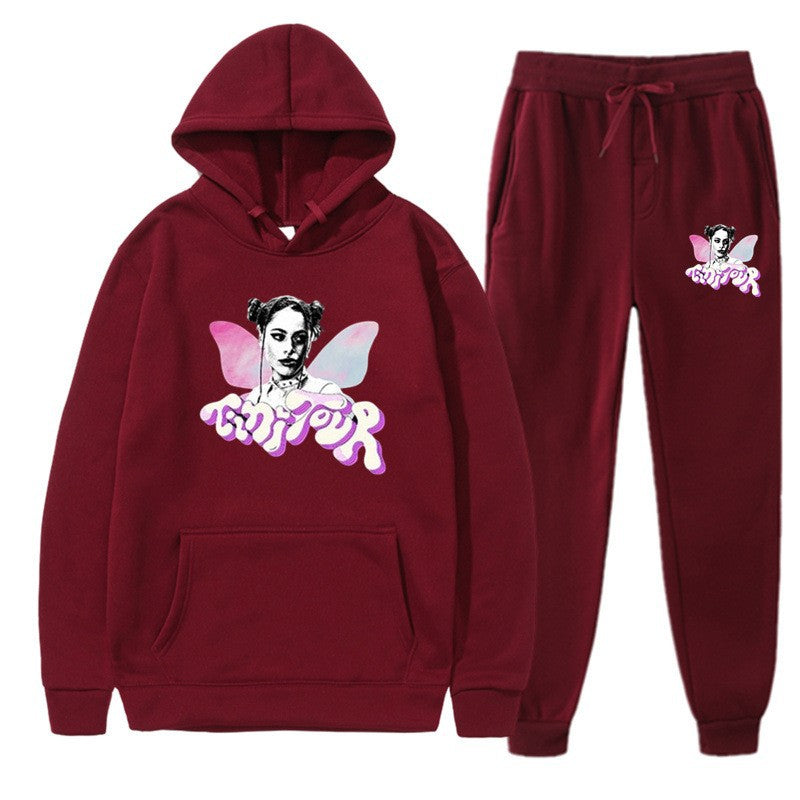 Women's sweatshirt og joggebukser sæt med kreativ grafisk design Skovae