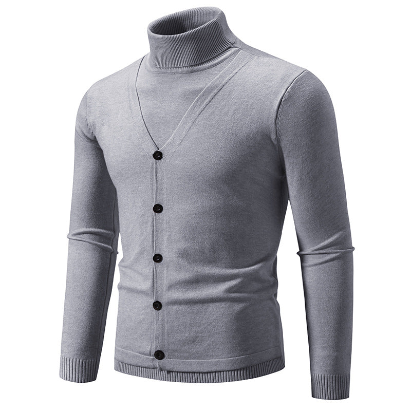 Stilfuld herre rullekrave cardigan trøje Stilla