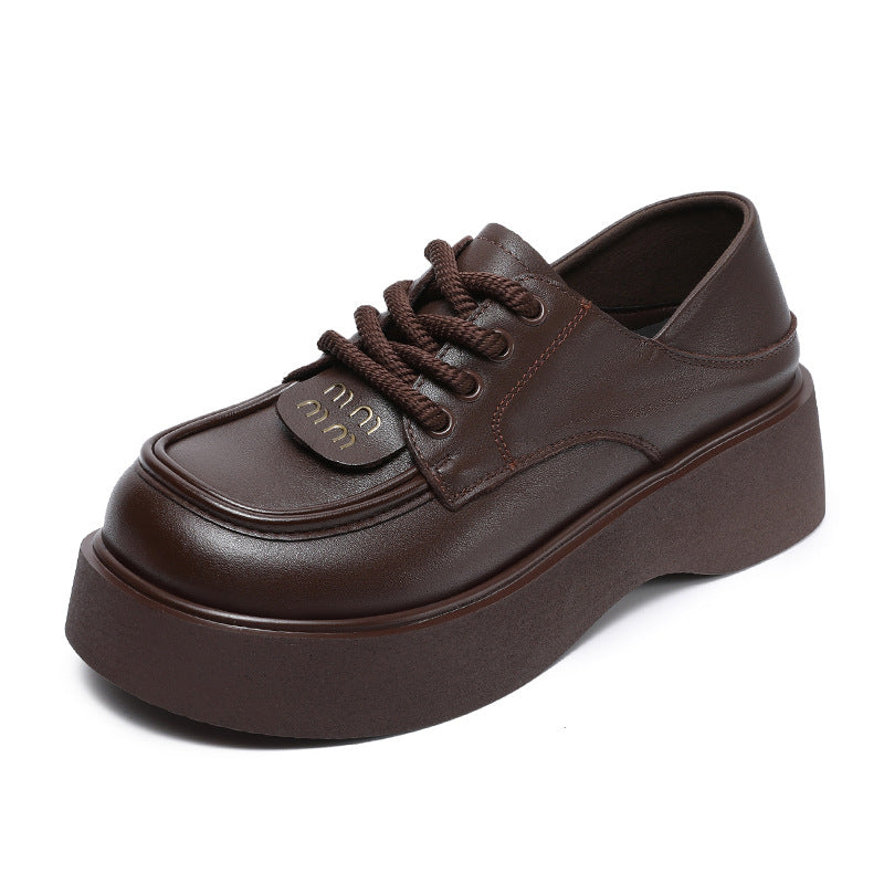 Dame Chunky Platform Oxford Sko med strukturerede detaljer Stilla