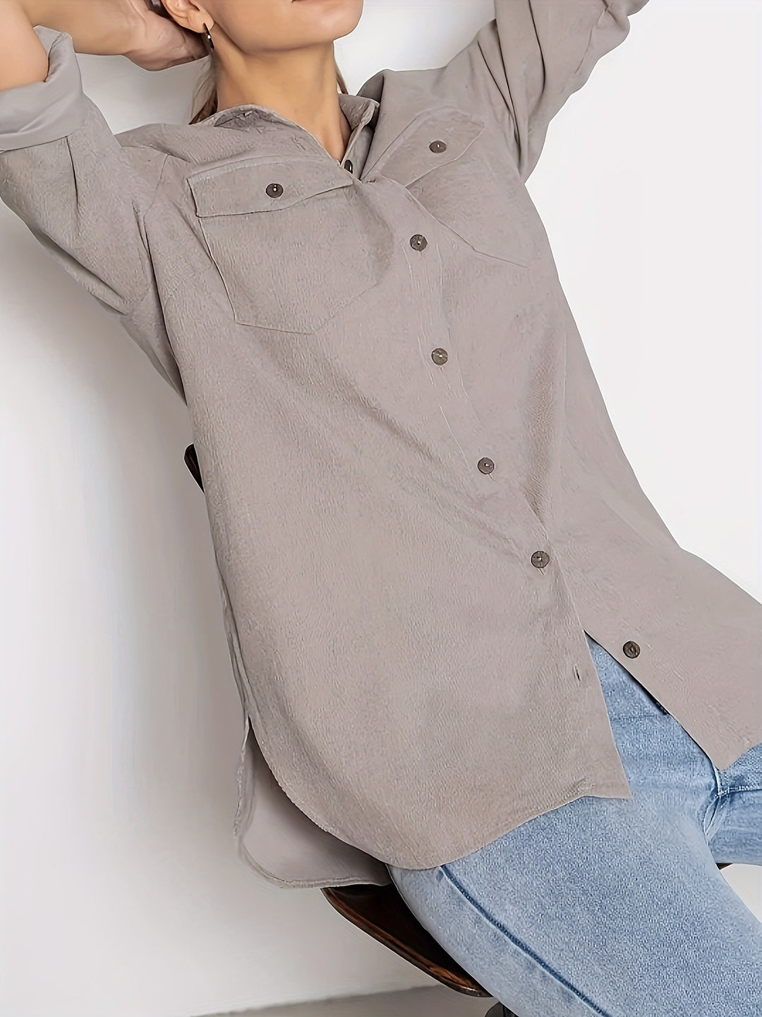 Dame casual overshirt med lomme-design Stilla