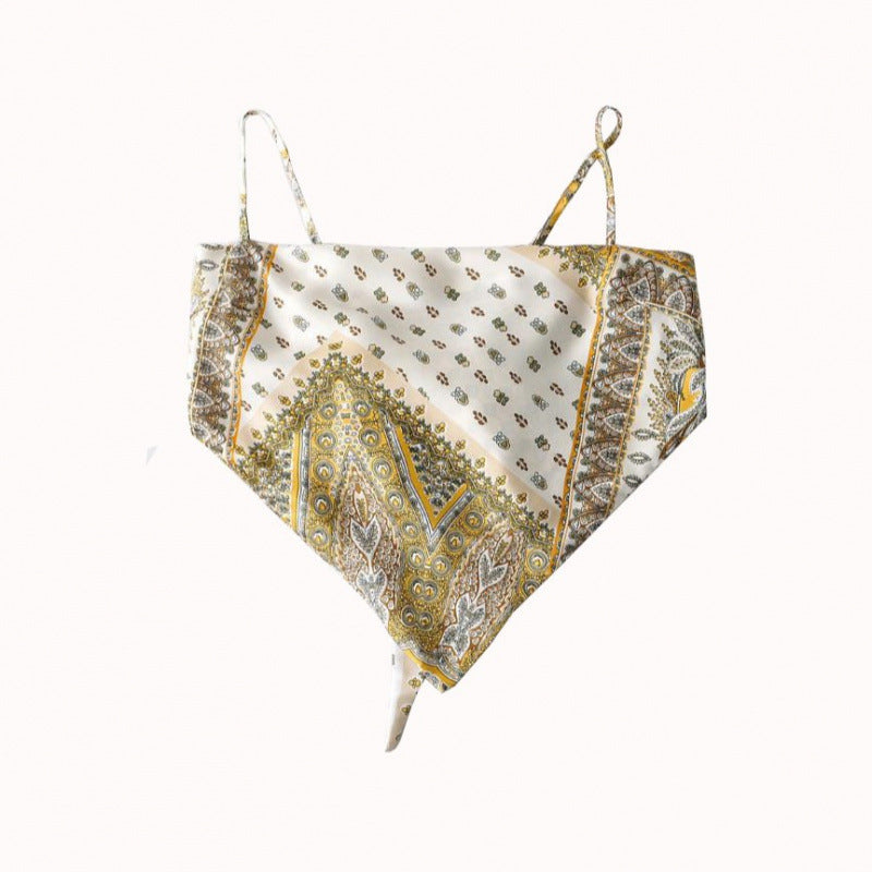 Femme Artistic Bandana Stil Crop Top Stilla