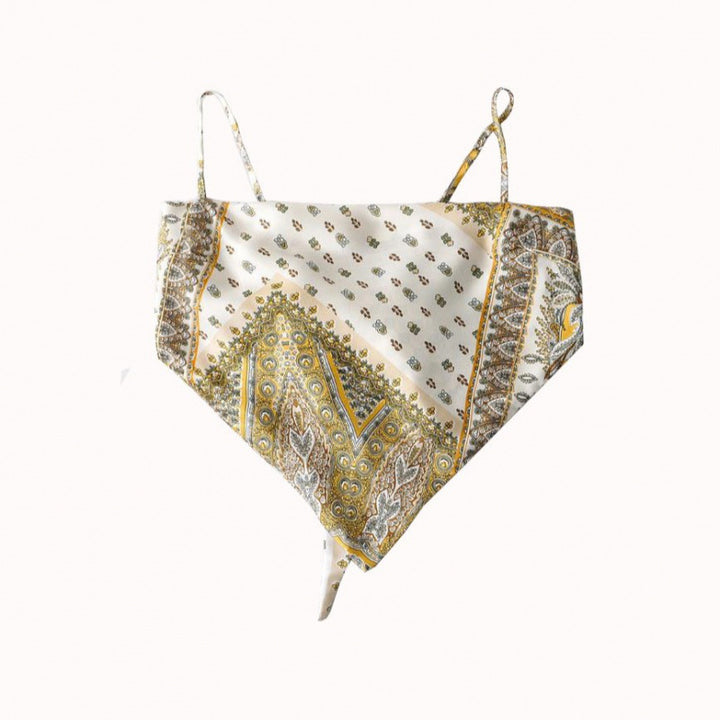 Femme Artistic Bandana Stil Crop Top Stilla