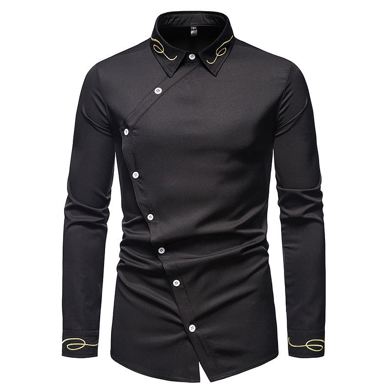 Herremåltilpasset Dress-Skjorte med unikt asymmetrisk Design Stilla