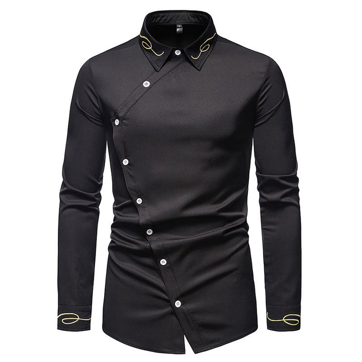 Herremåltilpasset Dress-Skjorte med unikt asymmetrisk Design Stilla