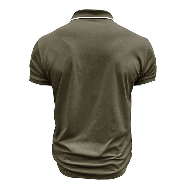 Herren Poloshirt med åndbart funktionsmateriale og moderne knapdesign Stilla