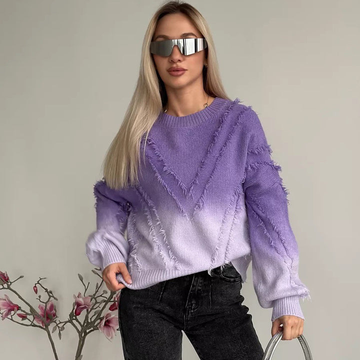 Femme Oversized Flosset Strikpullover Stilla