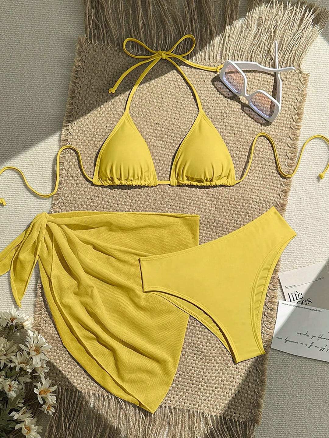 Dame trekant bikini med indpakning og justerbare stropper Skovae