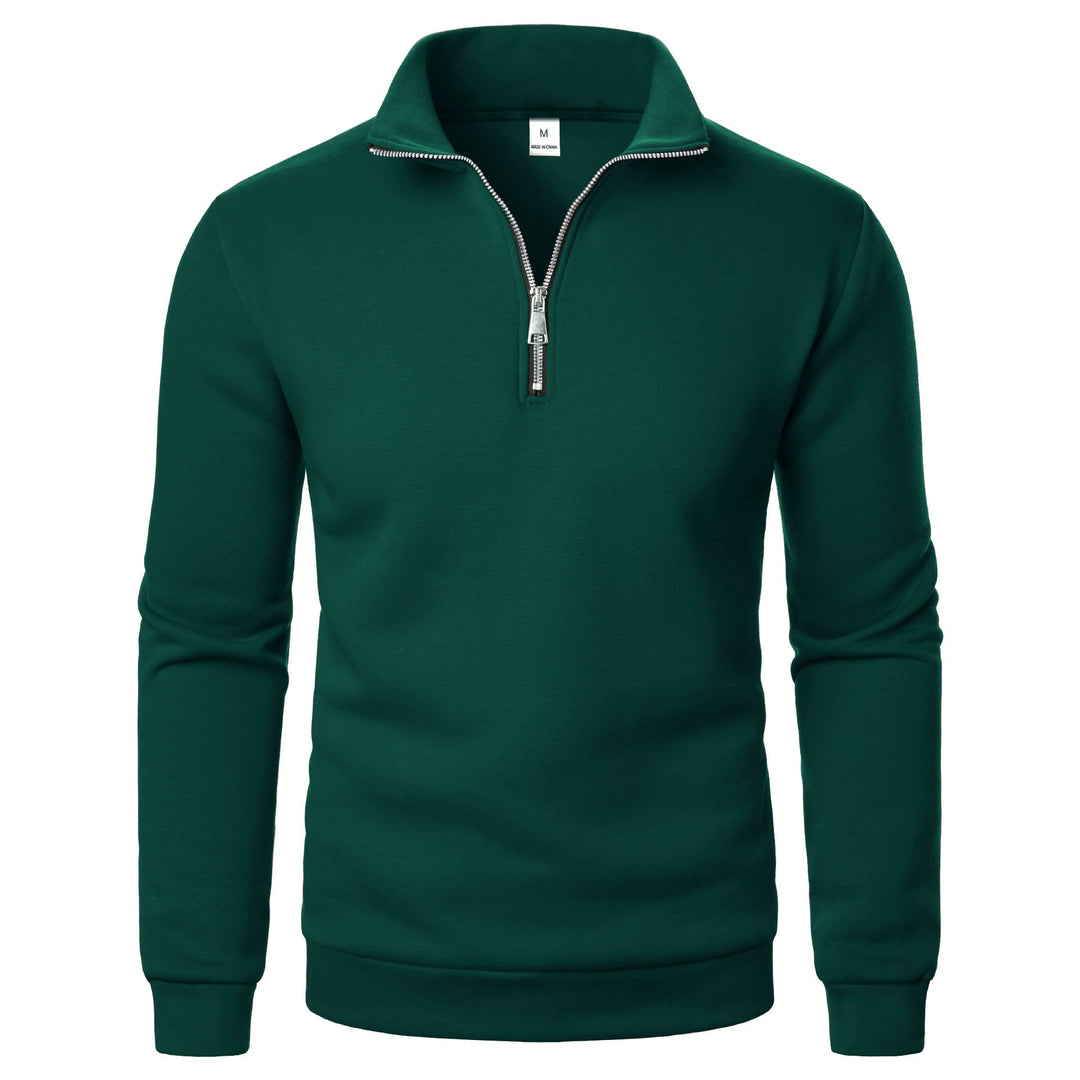 Herre fleece pullover med praktisk stående krave og lynlås Skovae