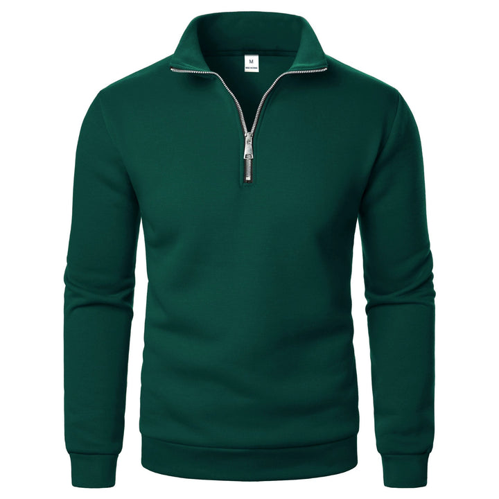 Herre fleece pullover med praktisk stående krave og lynlås Skovae
