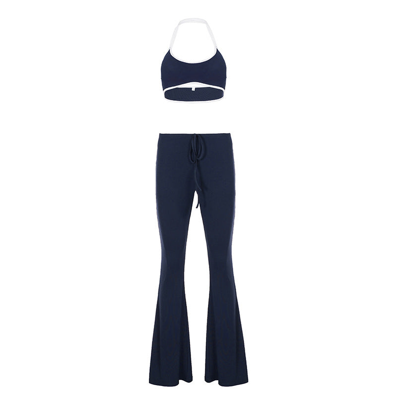 Dame Flared Pants og Bralette Sæt Skovae