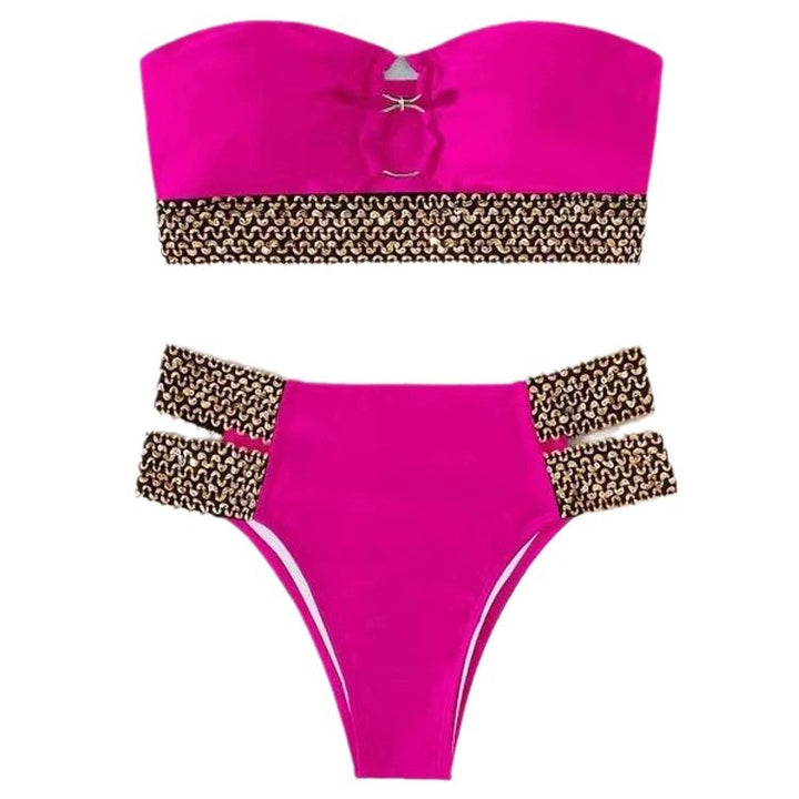 Dame Strapless Høj Talje Bikini Sæt Stilla 1750839995