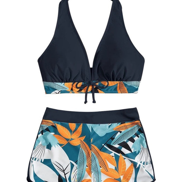 Dame Sport-Bikini-Top med innovativt knudedesign og shorts Stilla