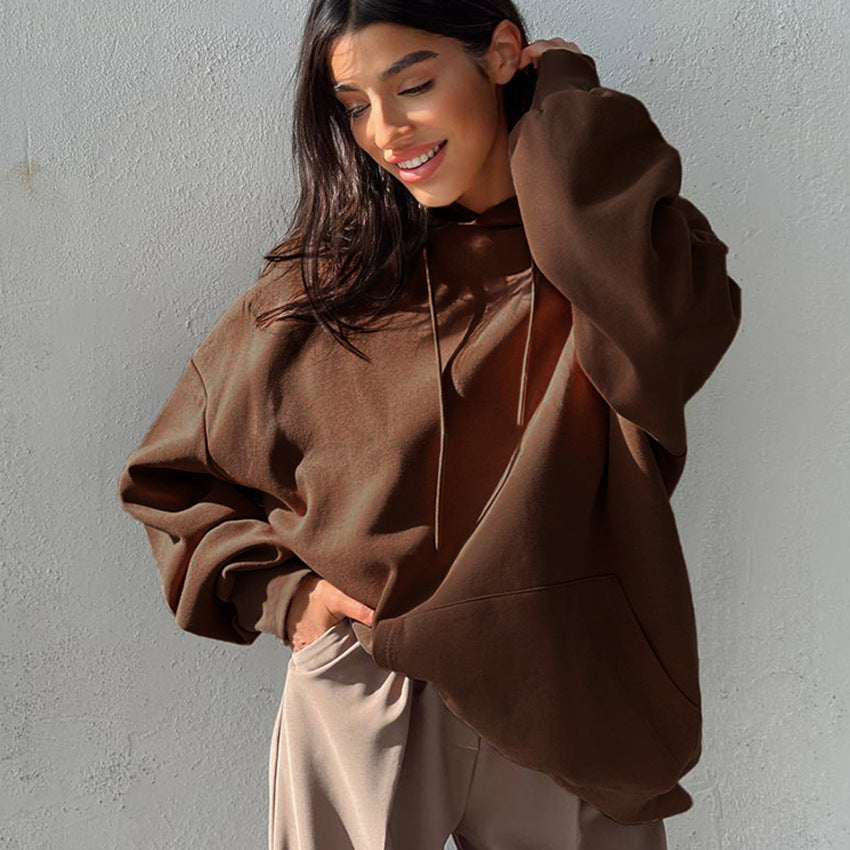 Dame Oversized Hættebluse i høj kvalitets fleece Stilla