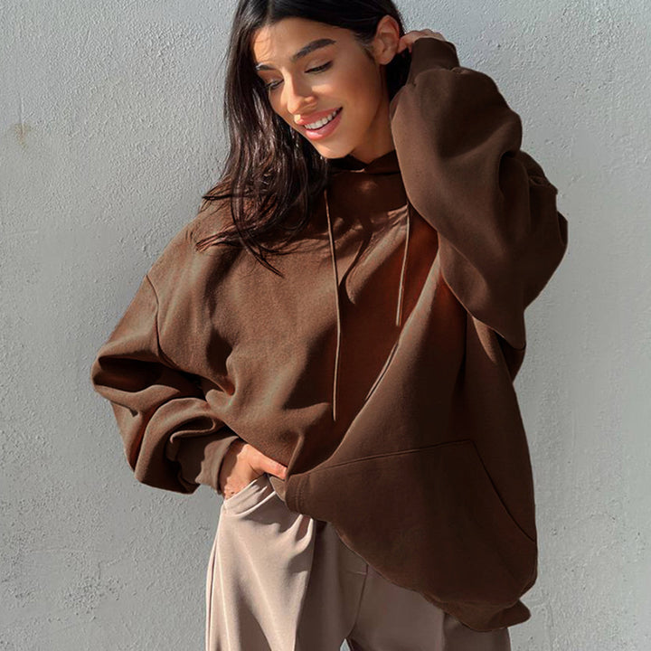Dame Oversized Hættebluse i høj kvalitets fleece Stilla